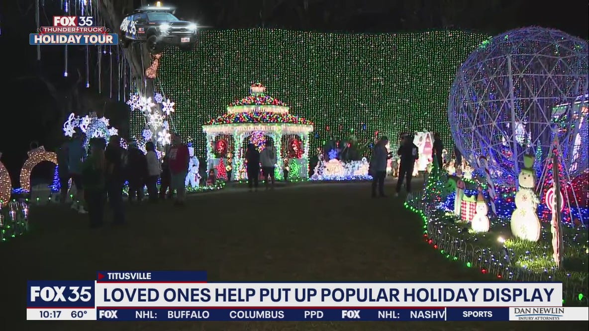 FOX 35 Thunder Truck visits holiday light display in Titusville